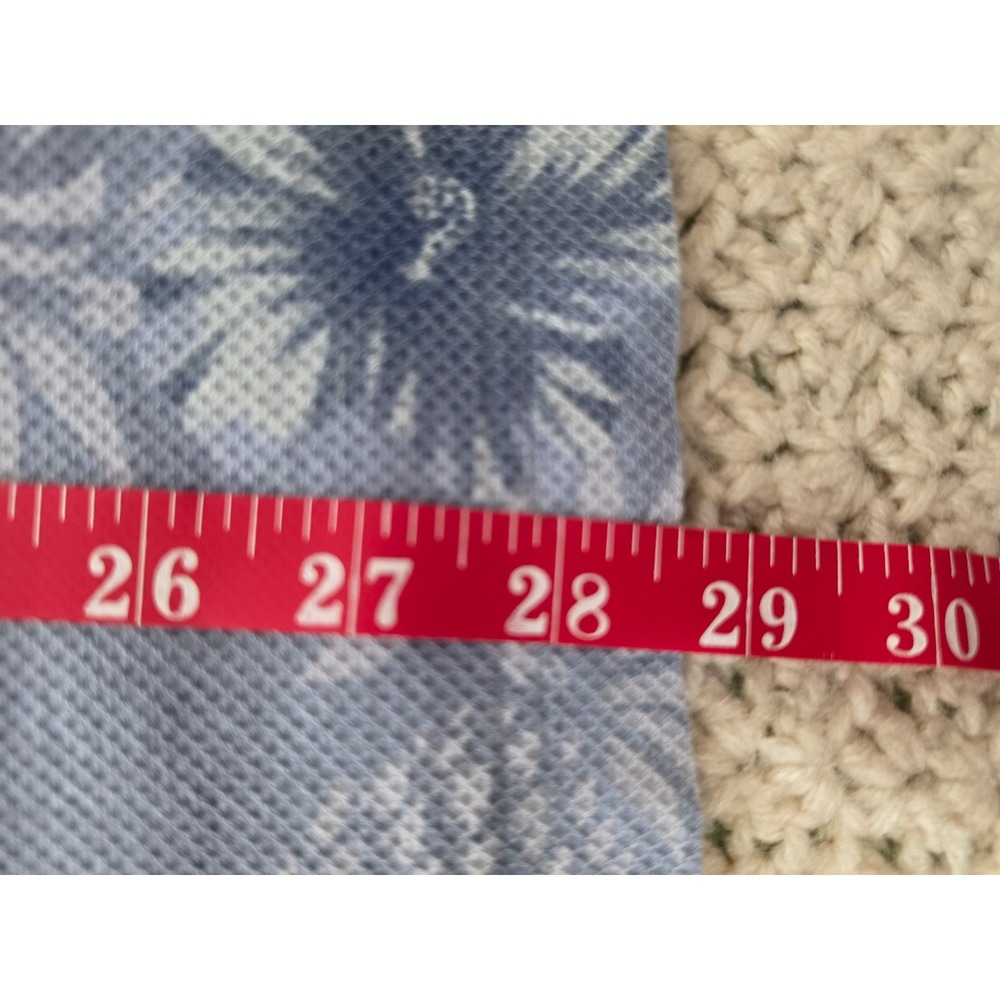 Tommy Bahama Polo Shirt Mens XL Blue Excellent Pineapple Floral Cotton Short Slv - Picture 5 of 5